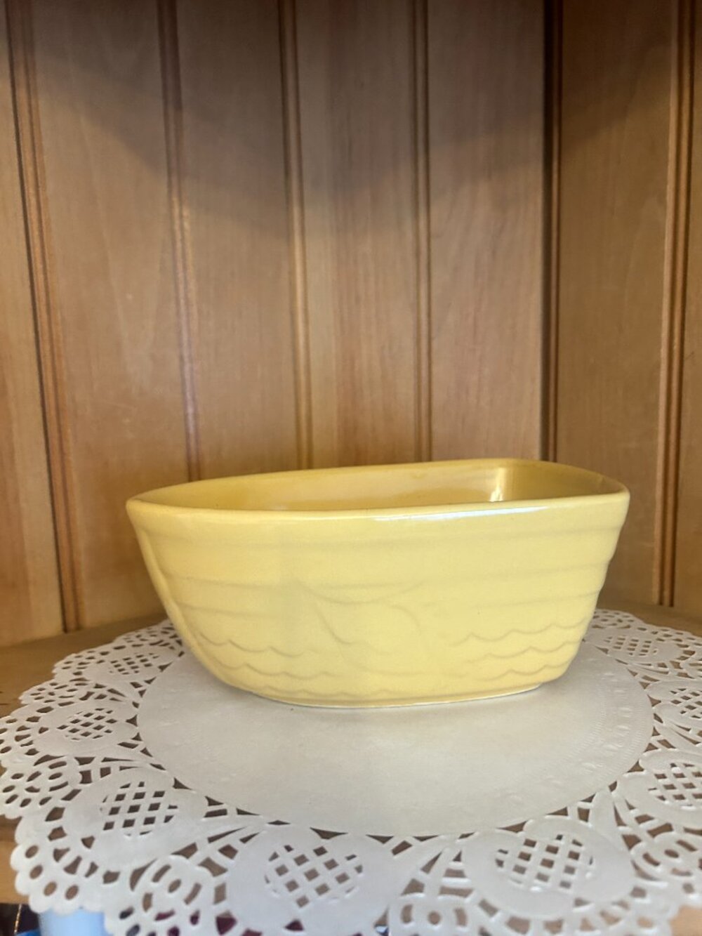 Vintage Hull Pottery Boat Planter: Yellow Coastal Decor 1940s